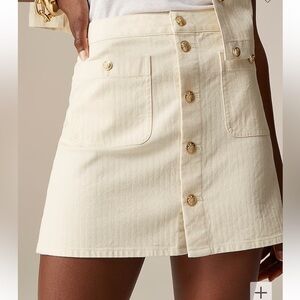 J crew natural Textured denim mini skirt in ecru size 27